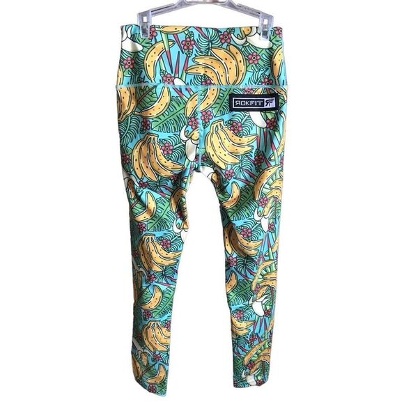 Rokfit Peelin Good banana print size M leggings yoga cropped pants colorful - Picture 2 of 6